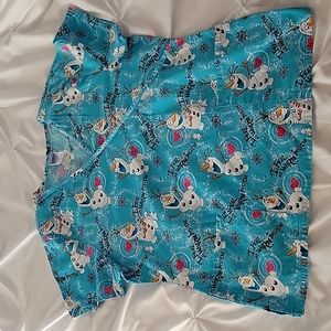 Disney frozen Olaf scrub top